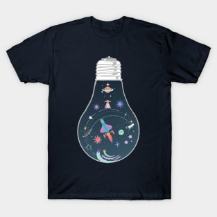 Milky way light bulb - Kawaii T-Shirt